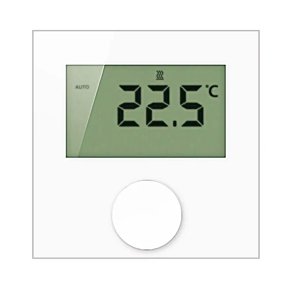 Daikin Komfortregler mit LCD-Anzeige, zeigt die Temperatur von 22,5 °C an. Bediengerät mit runder Einstellungstaste, in weißem Design.